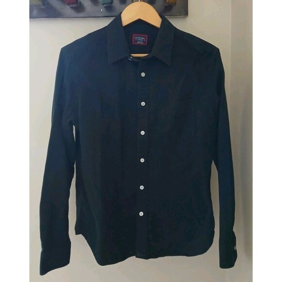 Untuckit Flannel Sherwood Button Down Shirt Size Medium Black Cotton - Picture 1 of 9